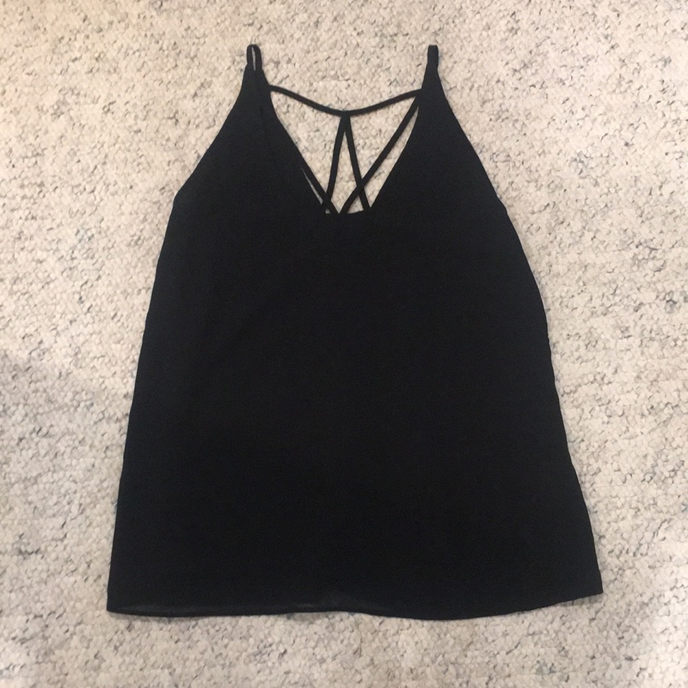 Strappy black tank top